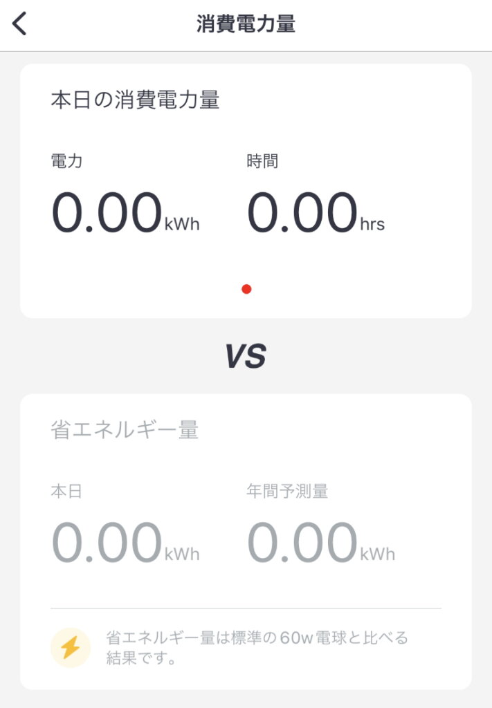 SwitchBotスマート電球 消費電力量